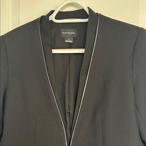 Club Monaco Black with leather pipping blazer